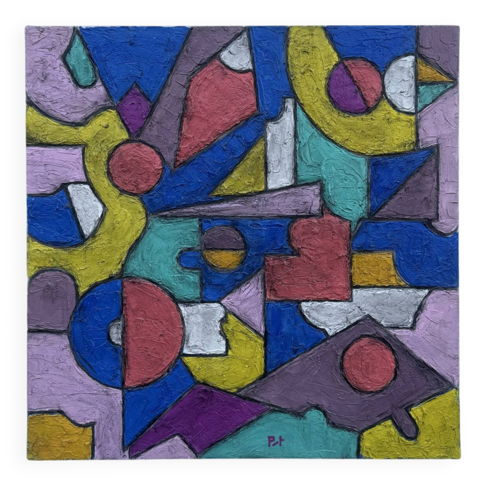 Abstract geometric coloured painting