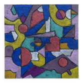 Abstract geometric coloured painting