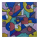 Abstract geometric coloured painting