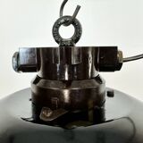 Industrial black enamel factory pendant lamp, 1950s