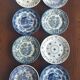 8 blue & white English dinner plates (Myott Meakin WH Grindley KG Luneville)