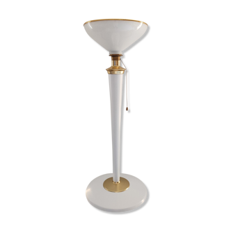 Art deco lamp lita 1960 white and brass