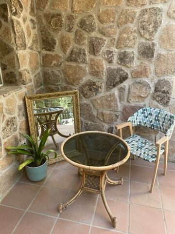 70s style wooden armchair