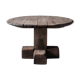 Round primitive dining table, solid wood
