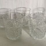 Set of 5 crystal whiskey glasses