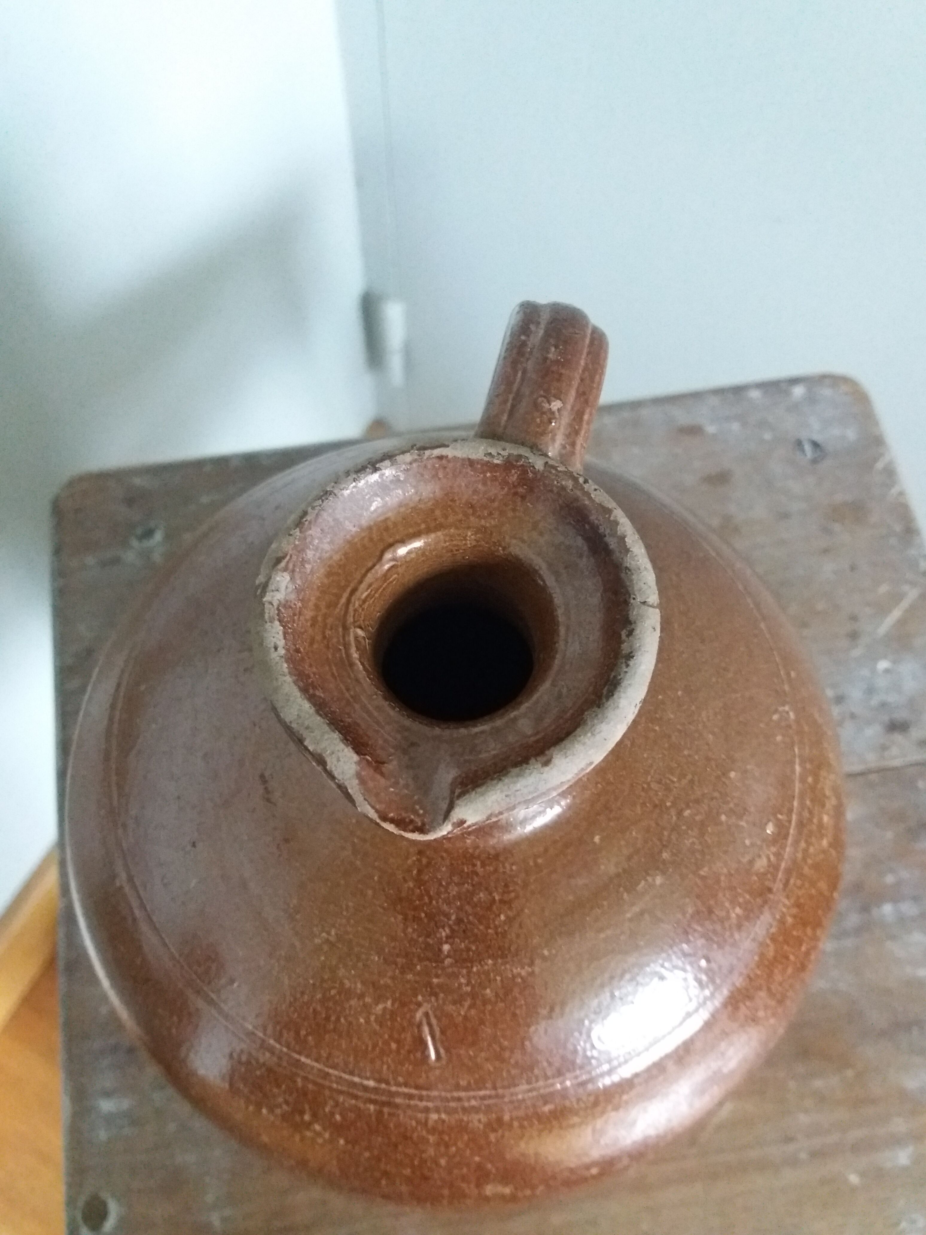 Terracotta pitcher pottery glazed stoneware