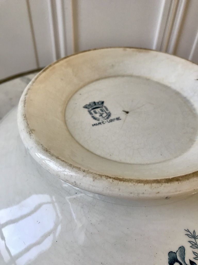 Salad bowl in iron sand saint-amand model "marie-louise" 1880 - xixth