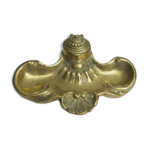 Encrier en bronze doré - coquille
