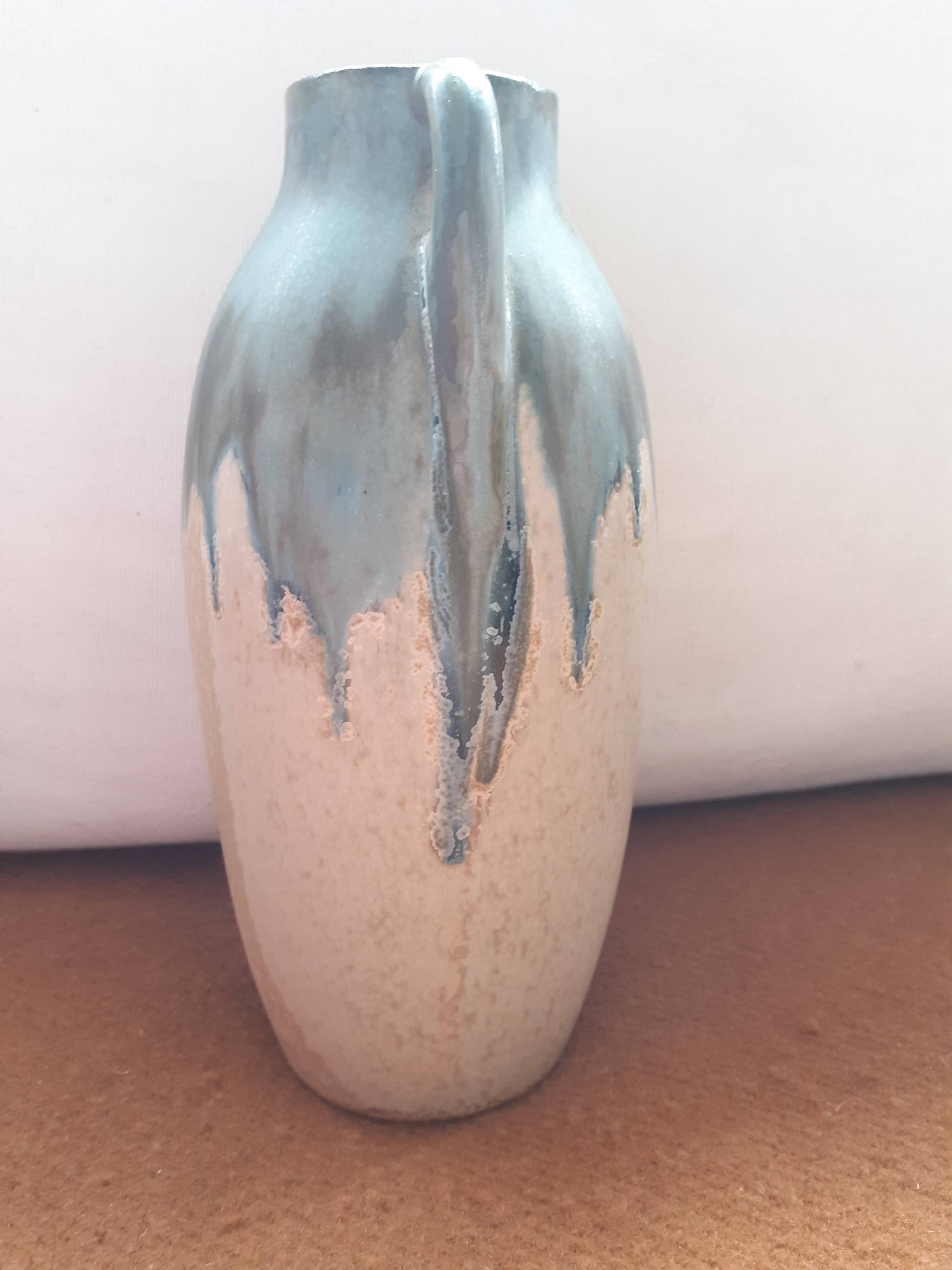 Vintage amphora-shaped vase signed Denbac