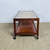 Scandinavian coffee table in wood and ceramic