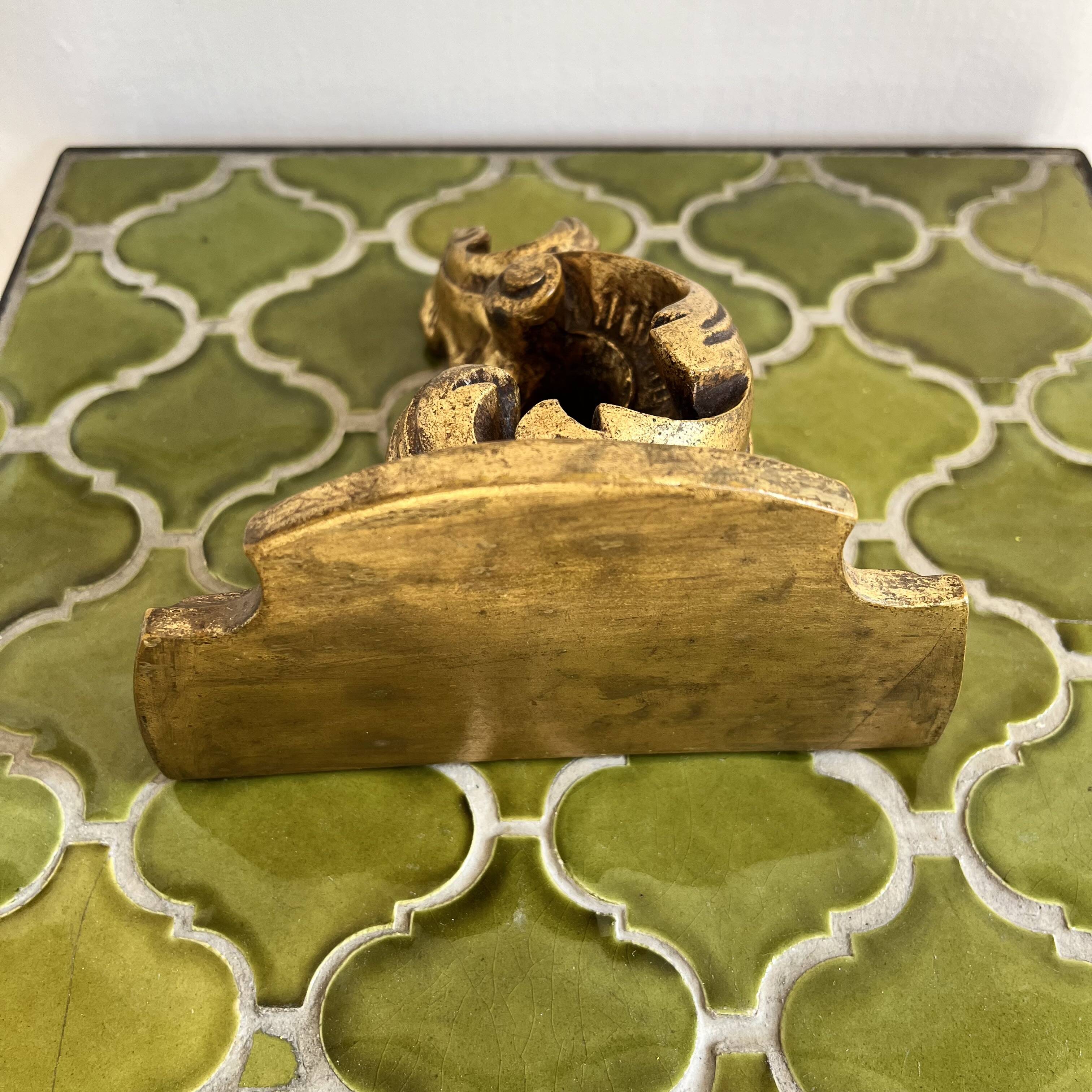 Baroque style wall console shelf in gilded wood