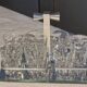 Baccarat 7 crystal liqueur glasses signed Model Harcourt on a stand.