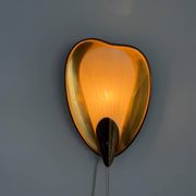Pair of brass and glass wall lights from the mid-century, 1950s, Germany.