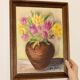 Original Swedish Mid-Century Oil on Panel " Still Life" by Solveig Dahlberg - Vintage & Framed