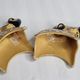 Two stylized rams in glazed ceramic, vintage, Kasakhstan