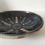 Large handcrafted glazed bowl – radiant floral decoration