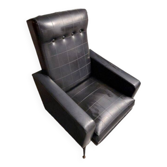 Fauteuil Skaï vintage années 1970