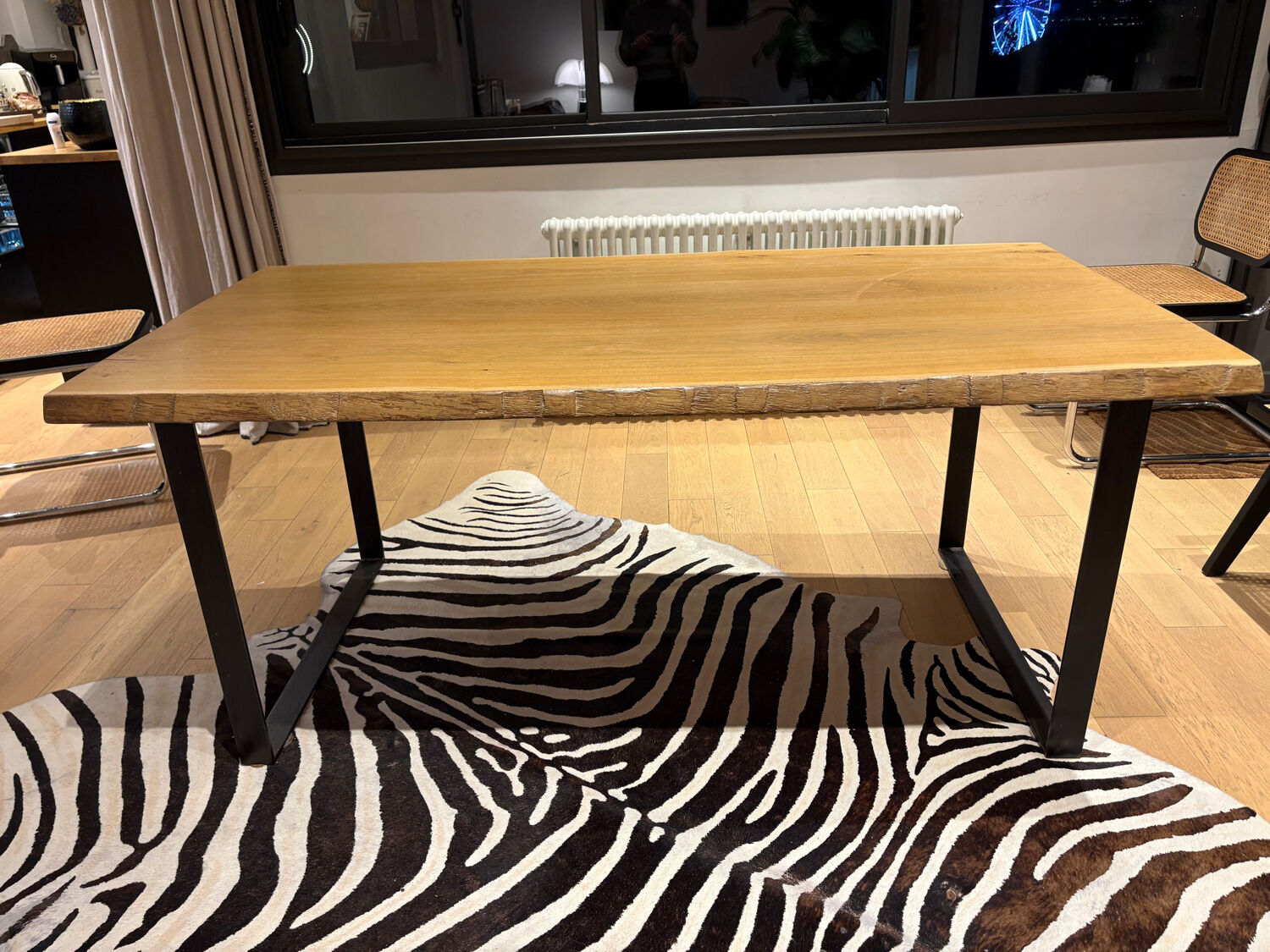 Solid wood table made by a craftsman.