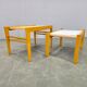 Mid Century Beech Plant Stands with Umakart Tops, 1970s Set