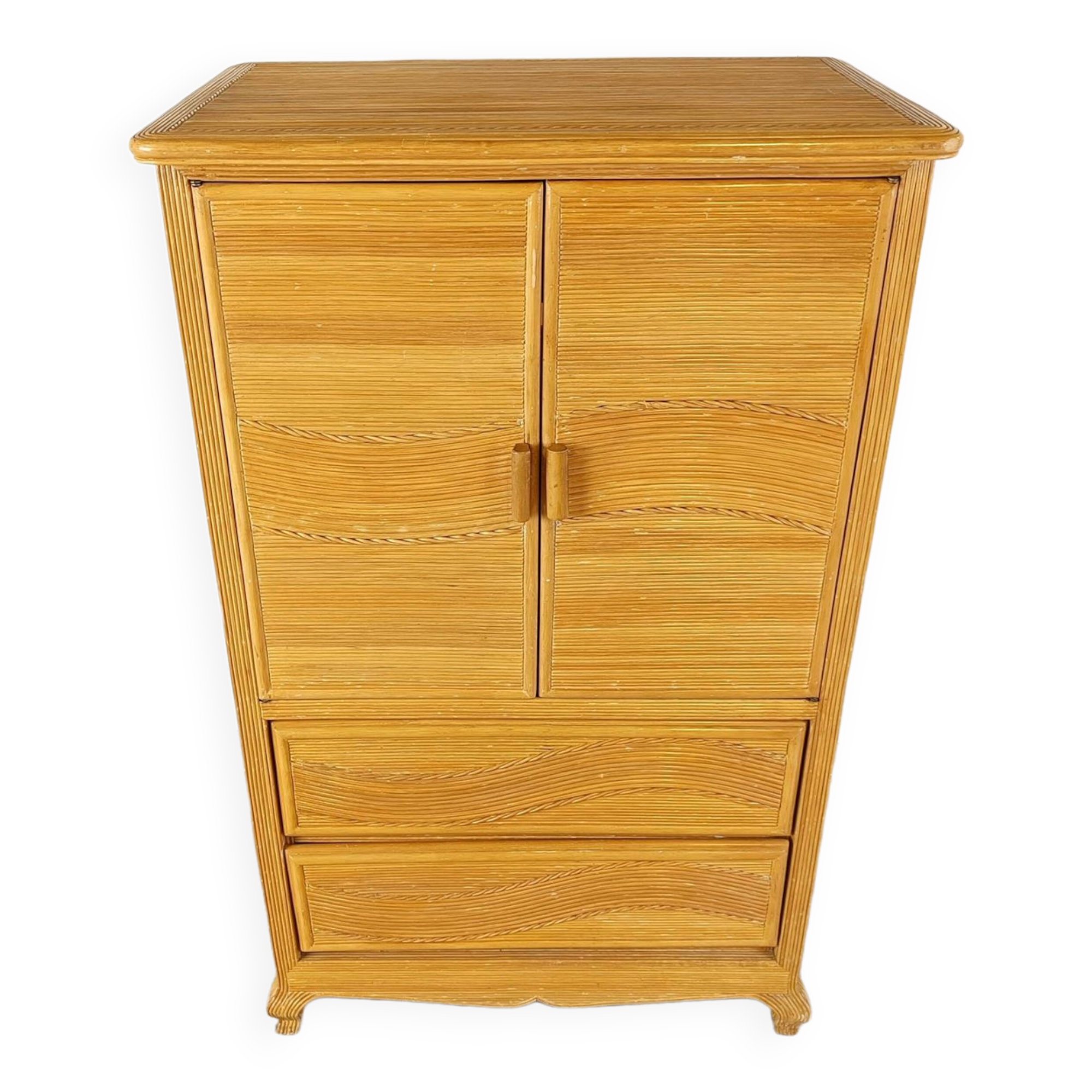 Armoire en plaquage de rotin, 1970