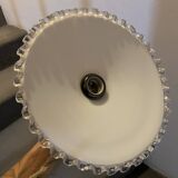 Suspension opaline cordon chanvre upcyclée