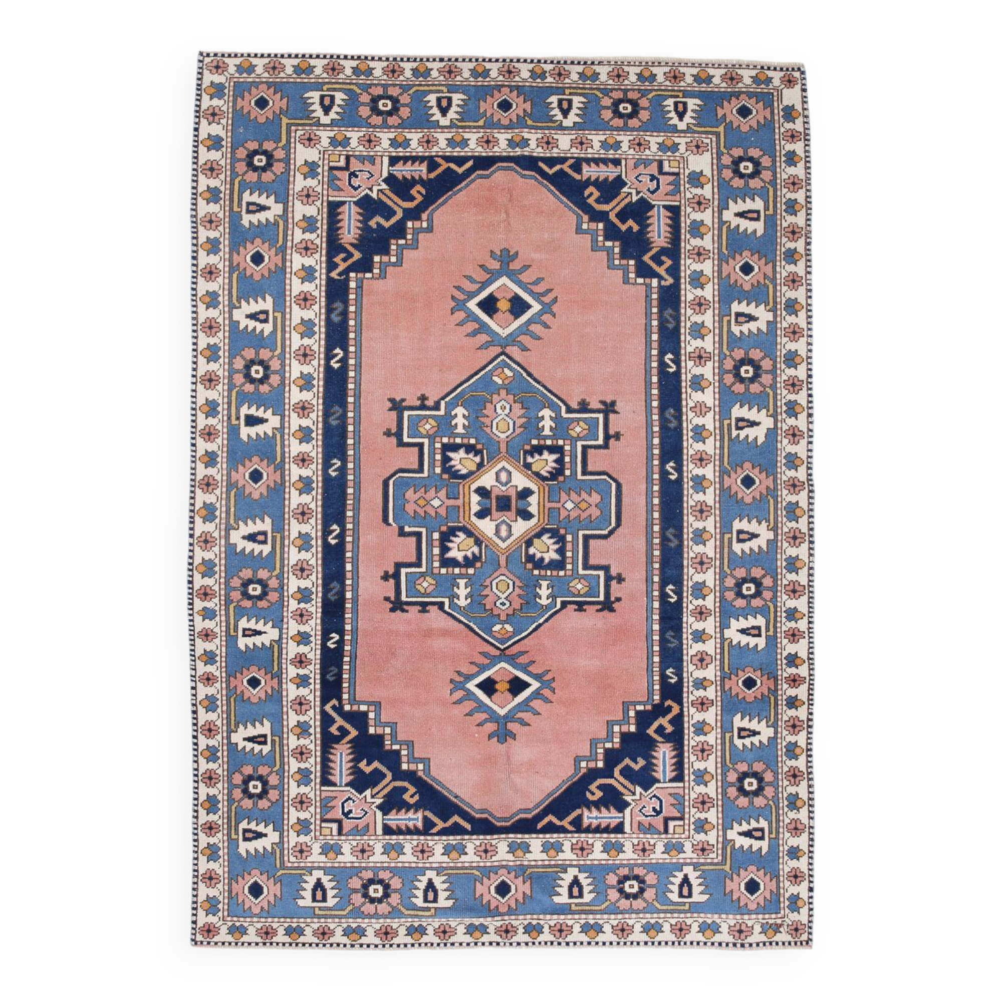6x9 oushak vintage rug, 186x267cm