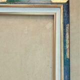 Cadre contemporain or et vert bleu