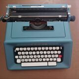 Machine à écrire Olivetti Studio 46 bleue vintage révisée