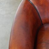 sheepskin armchair with a beautiful finish and deep color