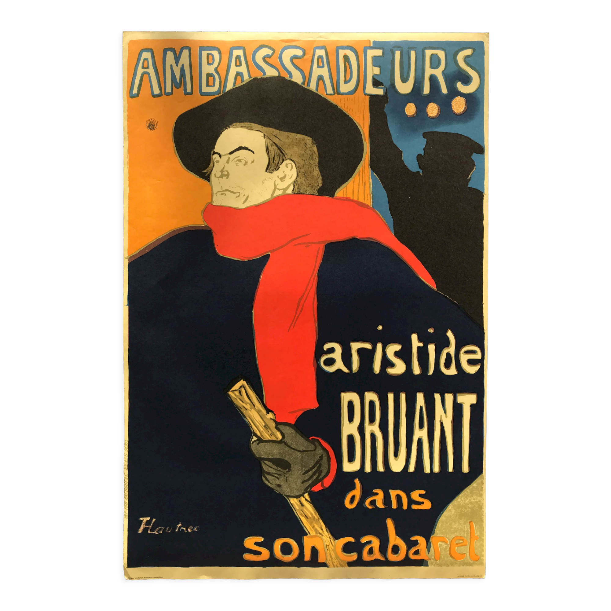 henri de Toulouse Lautrec ambassadors aristide bruant poster published in the 70s-80s