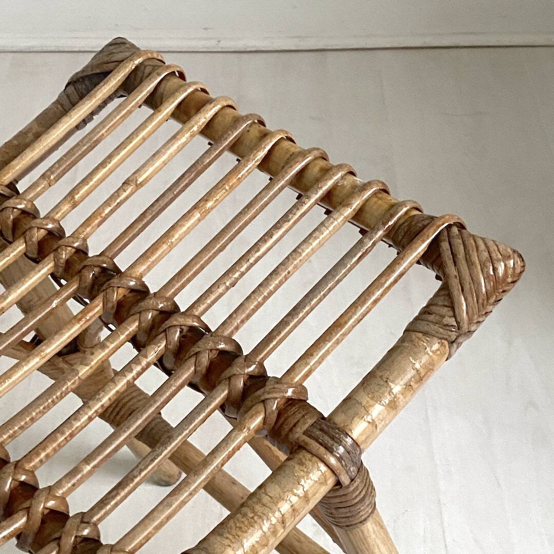 Vintage 60's rattan stool