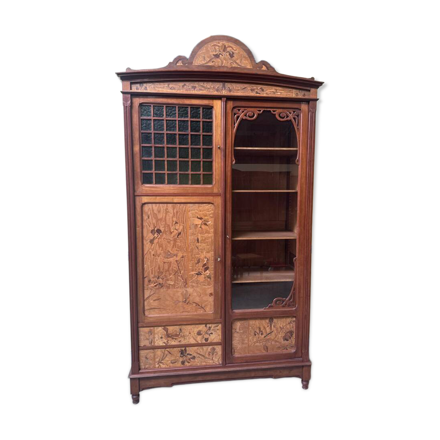 Antique Jugendstil display cabinet, Art Nouveau - Majorelle style