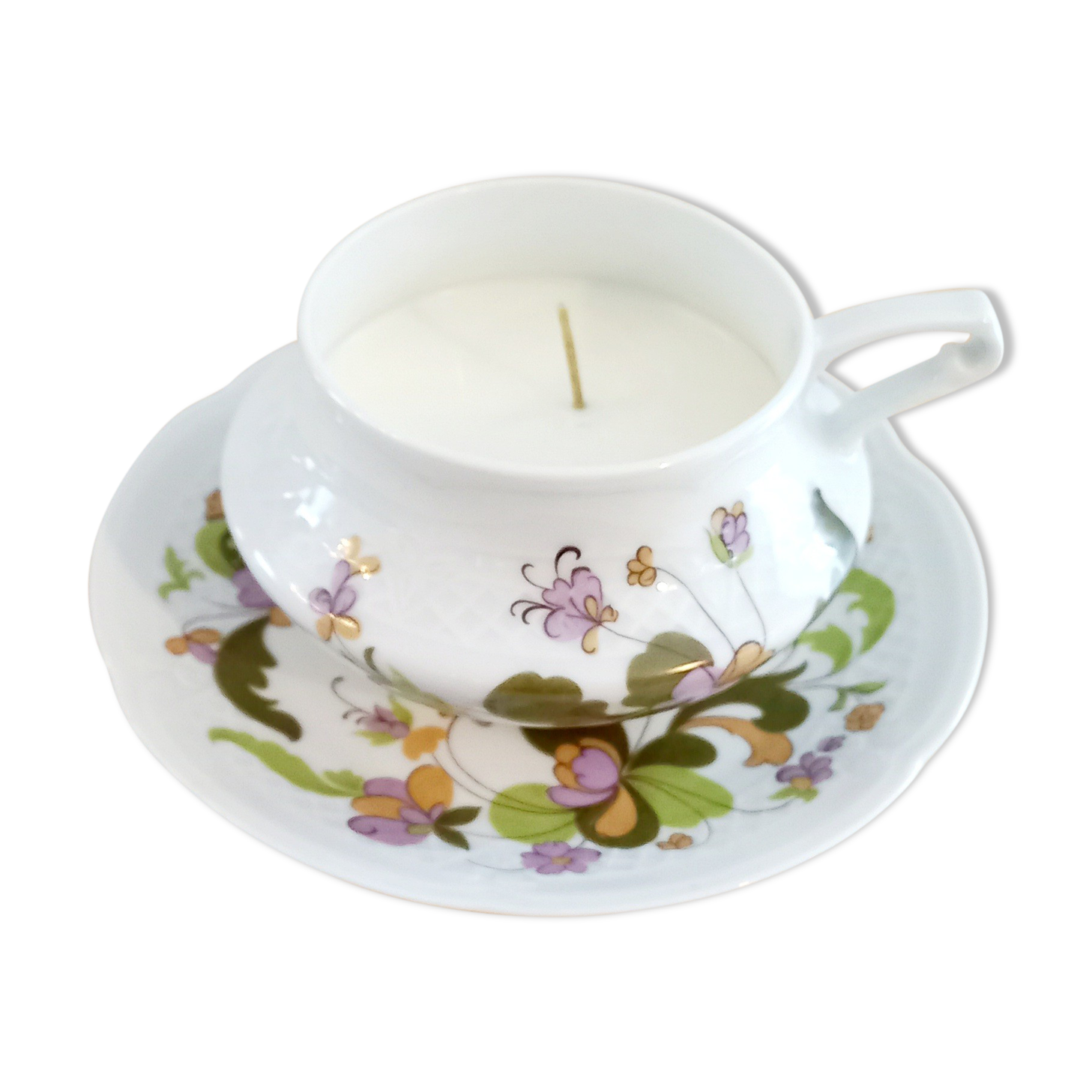 Vintage candle dried flowers