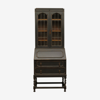 Black writing bureau bookcase