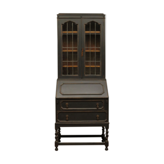 Black writing bureau bookcase