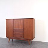 Buffet haut en teck danois du milieu du siècle, années 1960.