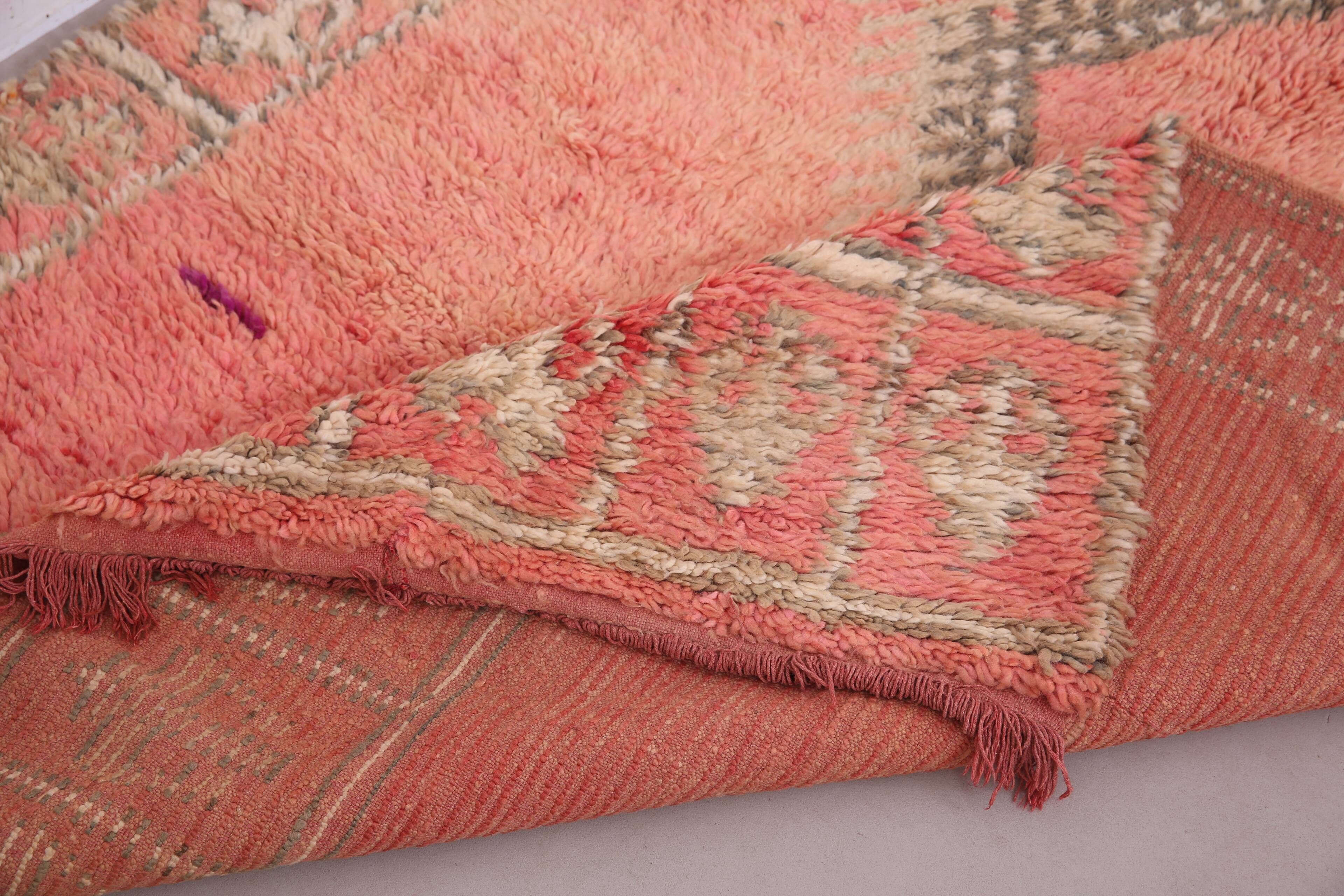 Peach Vintage Moroccan Rug 166 x 277 cm - Berber Wool Rug - Handmade Rug
