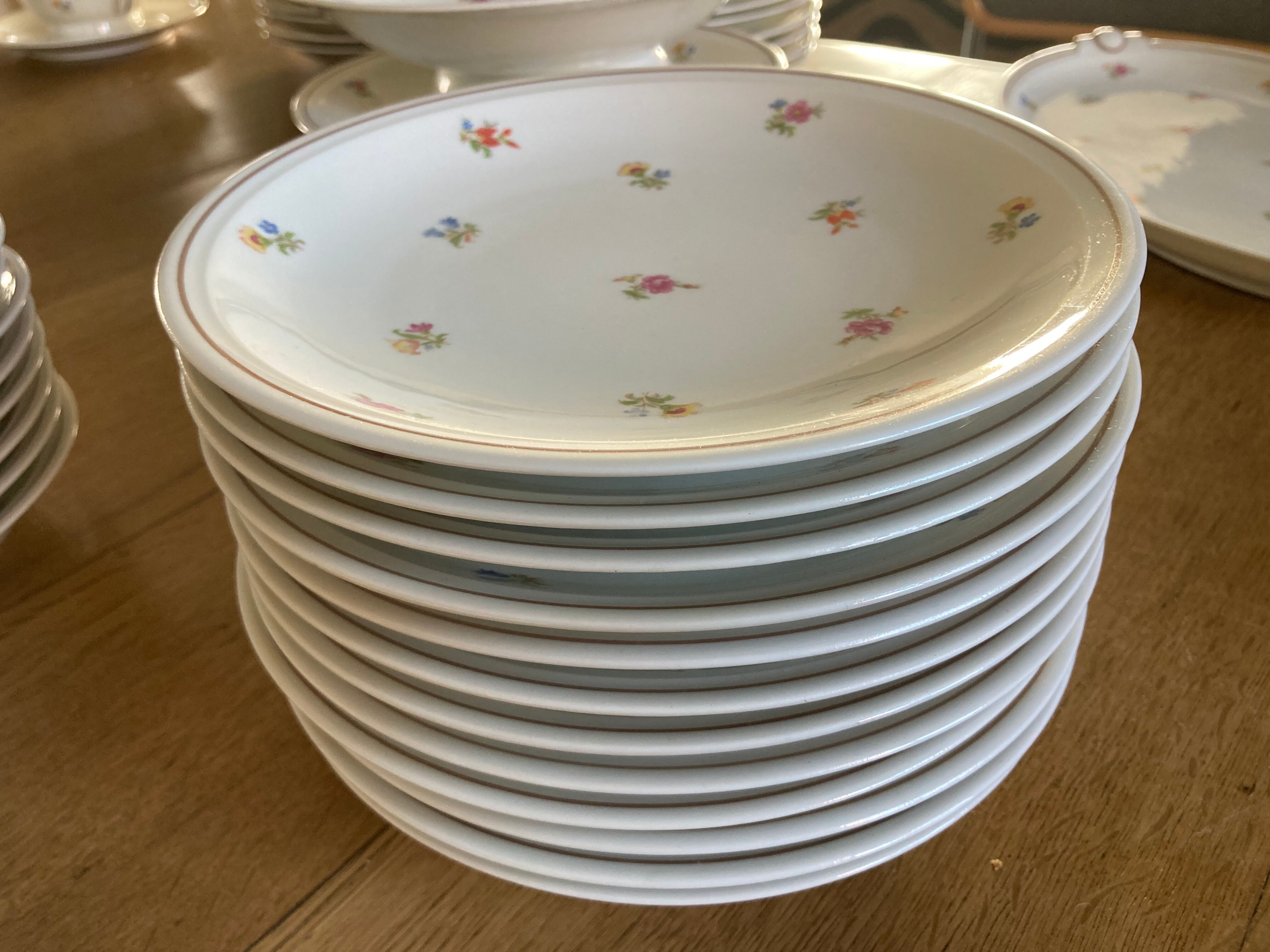 Limoges porcelain service with flowers