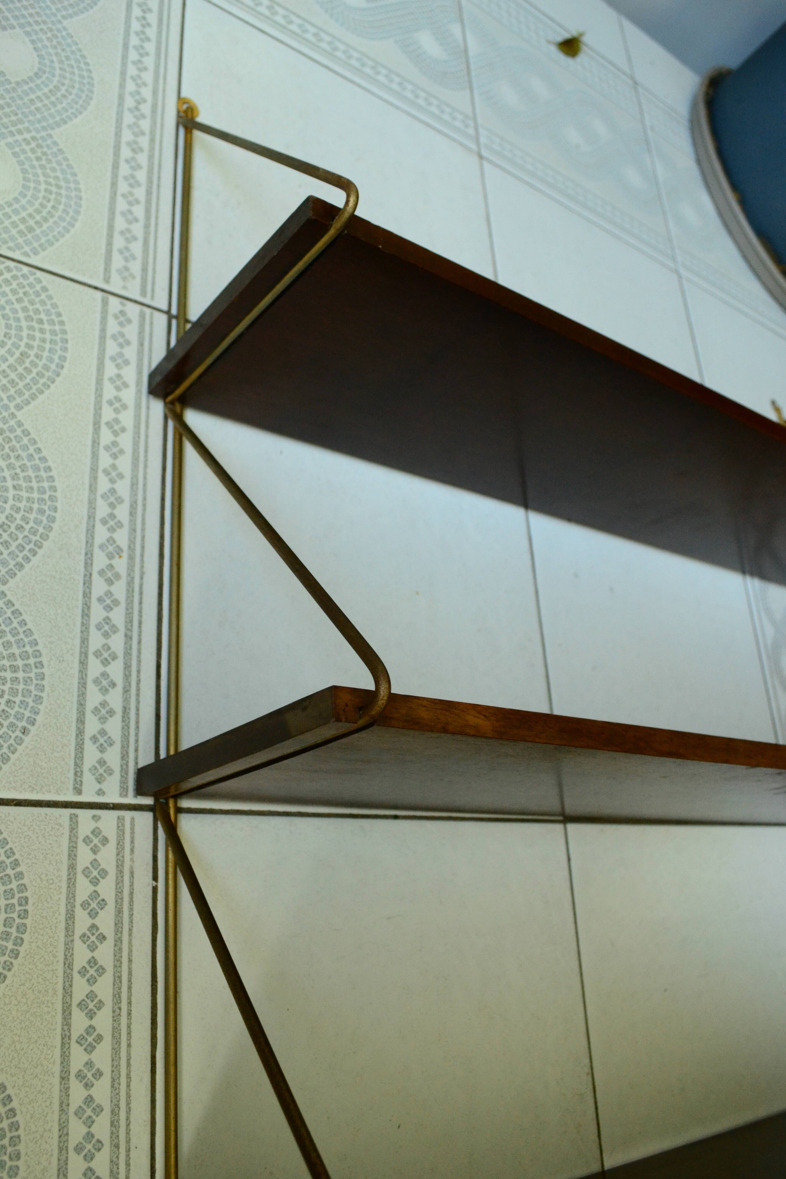 Scandinavian-style metal and solid mahogany, 50s