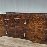 Commode du milieu du siècle avec verre et tiroirs