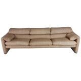 Vico Magistretti "Maralunga" 3-seater re-upholstered full wool sofa for Cassina