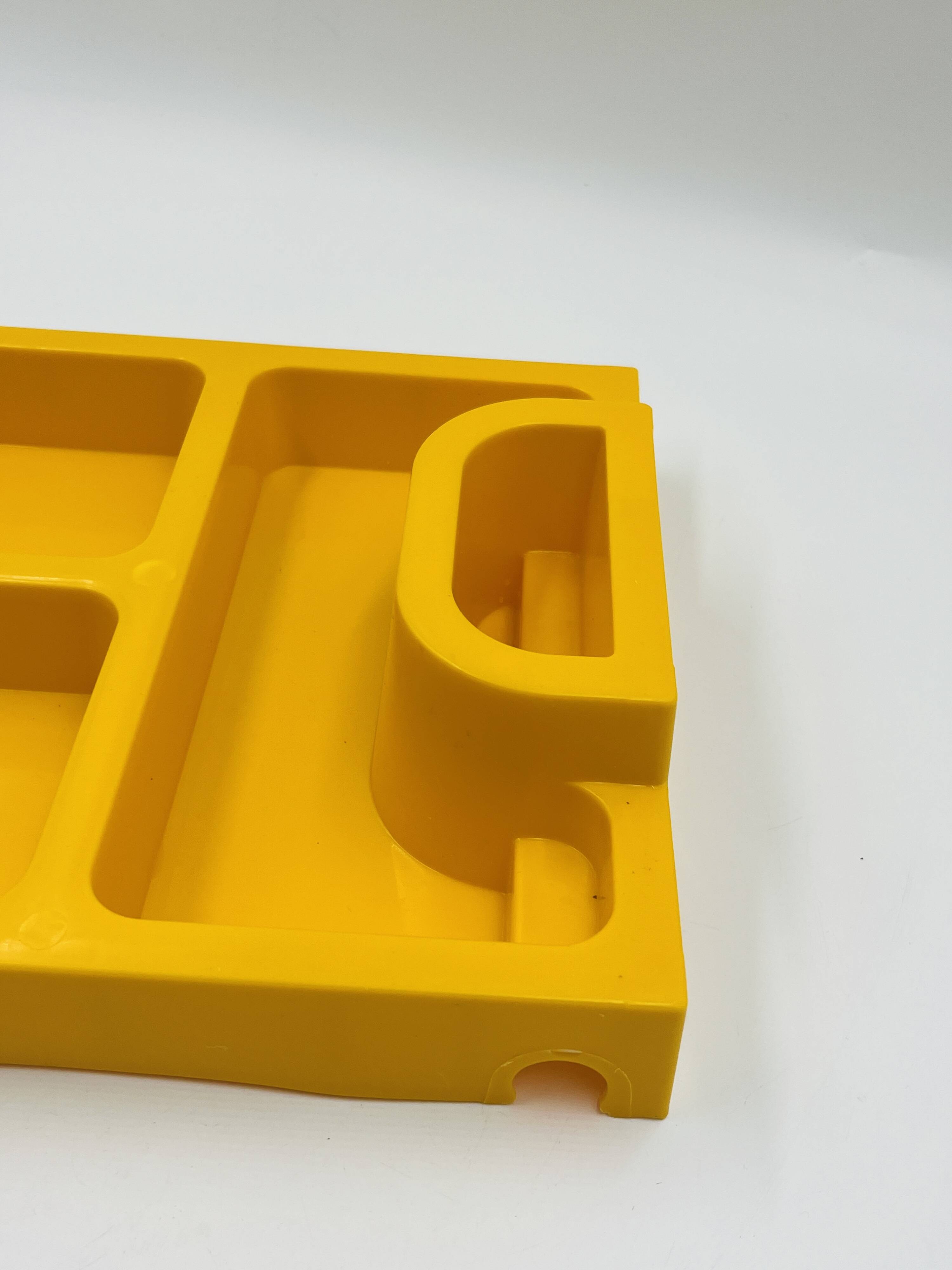 1970s yellow Space Age desk organiser