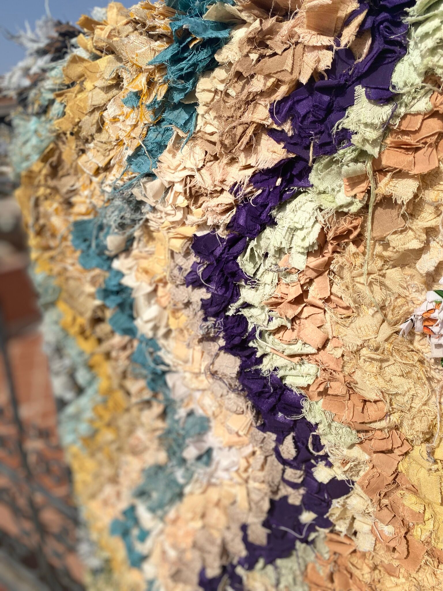 Moroccan carpet boucherouite zig zag