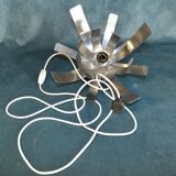 Wall lamp vintage flower stainless steel brushed ed. oxam jacqueline trocmé circa 1970