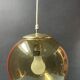 Pair of vintage smoked glass ball pendant lights from Biot glassworks