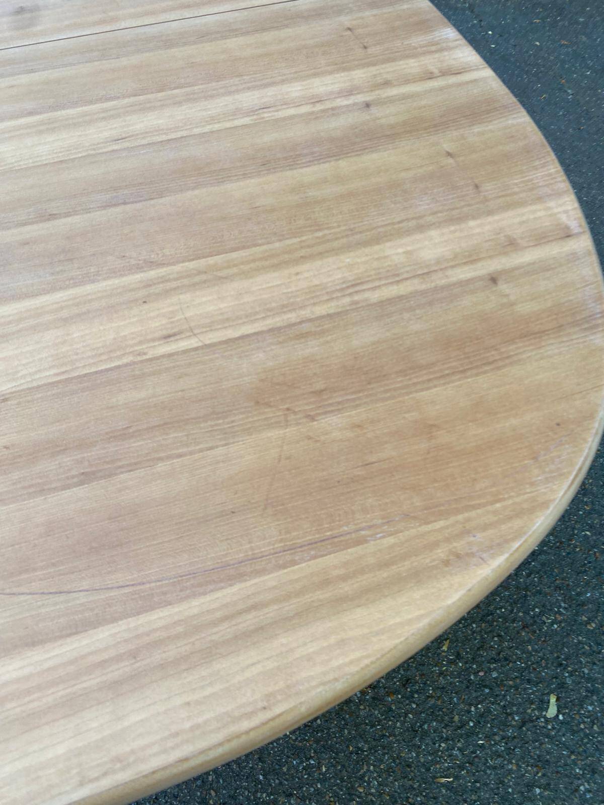 Renovated Scandinavian dining table in raw teak - Made in Denmark