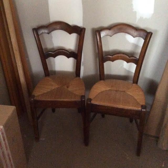 2 straw chairs