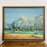 Painting signed Patrick Turion – Provence landscape – Oil on canvas