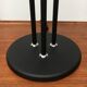 Vintage postmodern table lamp in glass and metal.