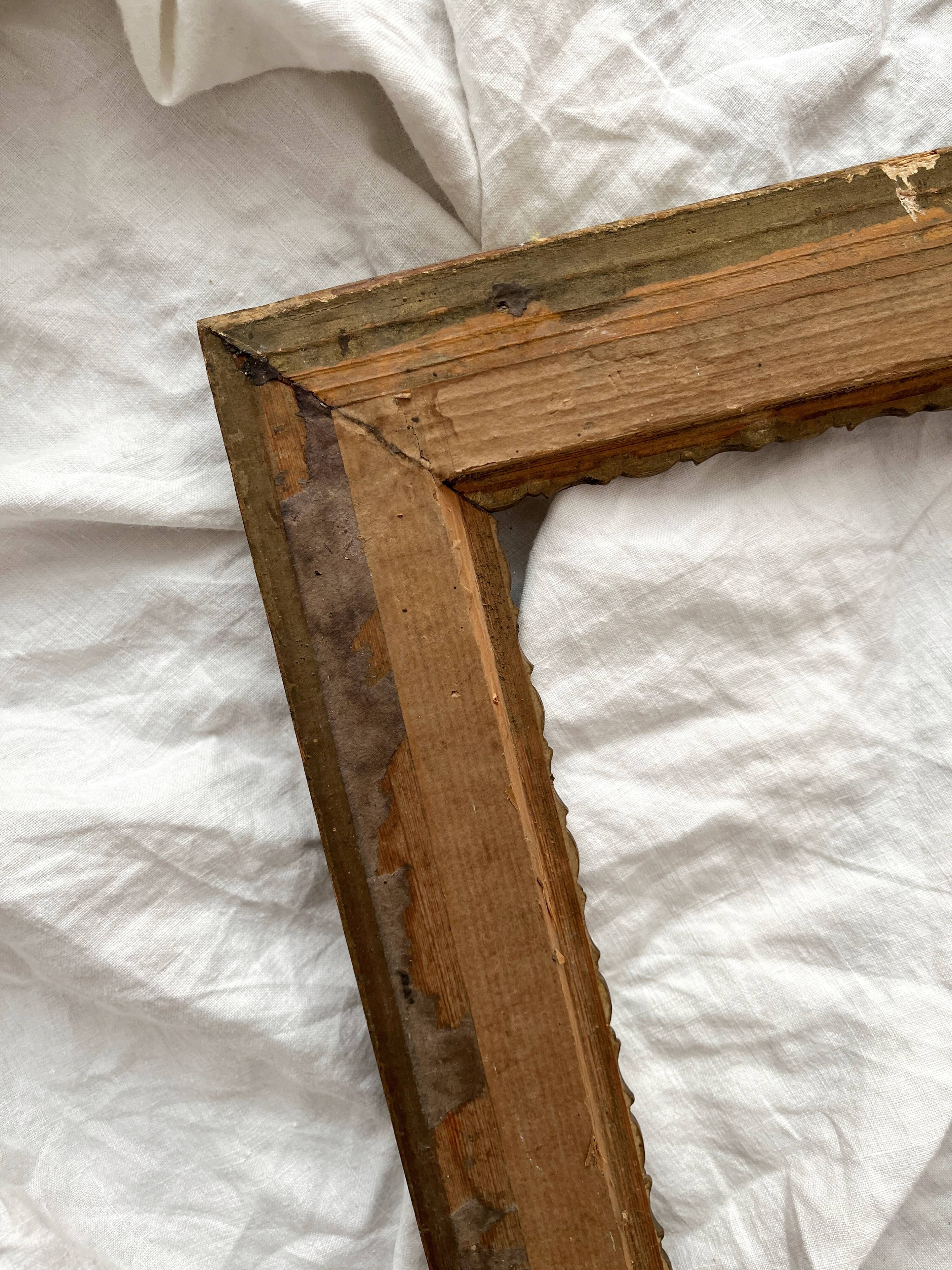 Old frame in gilded wood with stucco decoration circa 1900